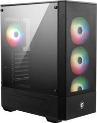 oîtier moyen tour MSI MAG FORGE 112R pour cartes mères ATX, verre trempé, panneau avant en maille, 4 ventilateurs ARGB 120mm...