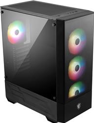 oîtier moyen tour MSI MAG FORGE 112R pour cartes mères ATX, verre trempé, panneau avant en maille, 4 ventilateurs ARGB 120mm...