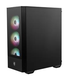 oîtier moyen tour MSI MAG FORGE 112R pour cartes mères ATX, verre trempé, panneau avant en maille, 4 ventilateurs ARGB 120mm...