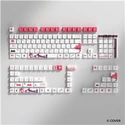 HYTE Sakura Miko Keycap Set and Desk Pad Bundle White