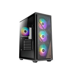 AZZA FOREST 370 Mid Tower ATX Gaming Computer Case, 4* ARGB/PWM Fans, Slidable Tempered Glass Side Window, ARGB lighting, 2*USB