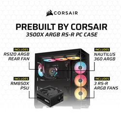 CORSAIR 3500X RS-R ARGB, RM850x PSU, NAUTILUS 360 ARGB AIO