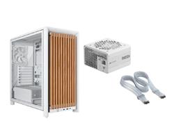 CORSAIR FRAME 4000D WOOD RS + RM850e PSU + FREE ThermalProtect Cable, White