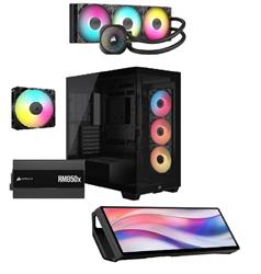 CORSAIR 3500X RS-R ARGB (1 Extra RS120 ARGB), RM850x PSU,NAUTILUS 360 ARGB AIO + XENEON EDGE 14.5" LCD Touchscreen LCD Screen