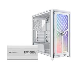 CORSAIR FRAME 4000X RS + RM1000e PSU, White