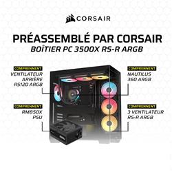 CORSAIR 3500X RS-R ARGB, RM850x PSU, NAUTILUS 360 ARGB AIO
