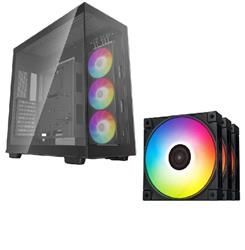 DEEPCOOL CH780 ATX+ Panoramic Boîtier + DEEPCOOL FC120 (Lot de 3) ARGB Ventilateurs