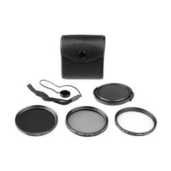 nsemble de filtres numériques Bower 52 mm | Filtres ND4, UV et CP | Capuchon, attache-capuchon et étui de transport inclus