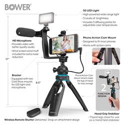 Bower Deluxe Photo Vlogger Kit w/ LED, Mic & Remote
