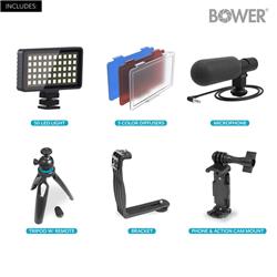 Bower Deluxe Photo Vlogger Kit w/ LED, Mic & Remote