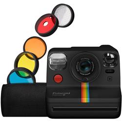 Caméra instantanée Polaroid Now+ i-Type avec filtres de lentilles bonus (noir)