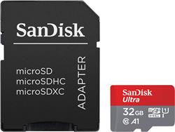 Carte SanDisk Ultra microSD 32 Go 120 Mo/s C10 UHS U1 A1 + adaptateur argenté