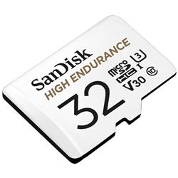 Carte microSD SanDisk High Endurance de 32 Go, 100/40 Mo/s, U3 V30 C10, blanche