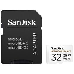 Carte microSD SanDisk High Endurance de 32 Go, 100/40 Mo/s, U3 V30 C10, blanche