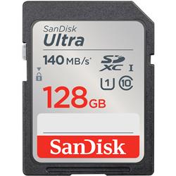 SanDisk Ultra SD 128 Go 140 Mo/s C10 U1 UHS 4x6 Blister Argent