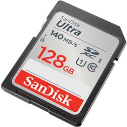 SanDisk Ultra SD 128 Go 140 Mo/s C10 U1 UHS 4x6 Blister Argent