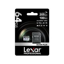 Lexar Professional SILVER PLUS 64 Go microSDXC UHS-I U3 A2 V30
