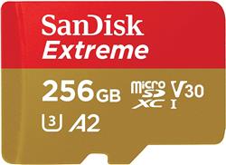 SanDisk Extreme 256GB microSDXC UHS-I U3 A2 V30