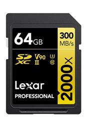 LEXAR Professional 2000x 64GB SDXC UHS-II U3 V90 C10 - SD Card