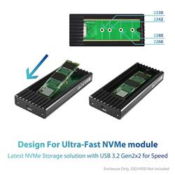 Vantec NexStar SX, M.2 NVMe SSD vers USB 3.2 Gen2x2 (NST-230C3-BK)