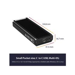 Vantec NexStar SX, USB 3.2 Gen2x1 Type C M.2 NVMe/SATA RGB Enclosure