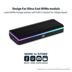 Vantec M.2 NVMe SSD To USB 3.1 Gen 2x1 Type C Syncable RGB Enclosure(Open Box)