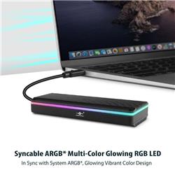 Vantec M.2 NVMe SSD To USB 3.1 Gen 2x1 Type C Syncable RGB Enclosure(Open Box)