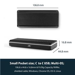 Vantec M.2 NVMe SSD To USB 3.1 Gen 2x1 Type C Syncable RGB Enclosure(Open Box)