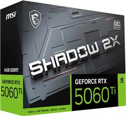 Carte graphique MSI GeForce RTX 5060 Ti 16 Go Shadow 2X OC Plus, GDDR7 16 Go