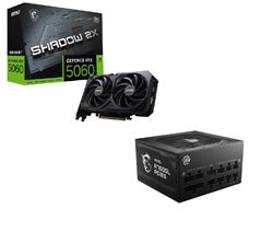 MSI GeForce RTX 5060 8G SHADOW 2X OC + MAG A750GL PSU
