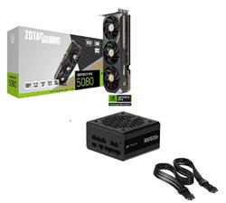 ZOTAC GeForce RTX 5080 SOLID CORE OC 16GB GPU + CORSAIR RM1000e PSU