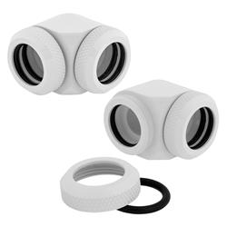 CORSAIR Fitting (tube dur), XF Hardline 2-pack (90 Angled 14mm OD compression; blanc brillant)