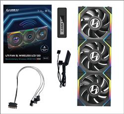 LIAN LI UNI FAN SL WIRELESS RGB Reverse Blade Black Color 3x 12cm Fan Pack with Controller (Reverse Blade )