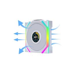 LIAN LI UNI FAN SL WIRELESS RGB LCD Reverse White Color 3x 12cm Fan Pack avec contrôleur (lame inversée)