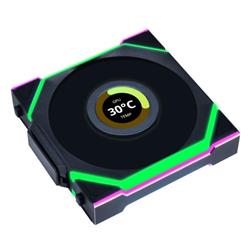 LIAN LI UNI FAN SL WIRELESS RGB LCD Black Color Single Pack 12cm Fan Pack without Controller