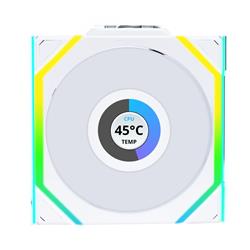 LIAN LI UNI FAN SL WIRELESS RGB LCD Blanc 3x 12cm Pack Ventilateur avec Contrôleur