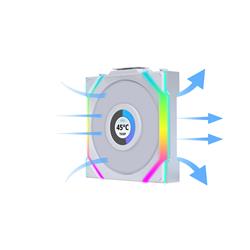 LIAN LI UNI FAN SL WIRELESS RGB LCD Blanc 3x 12cm Pack Ventilateur avec Contrôleur
