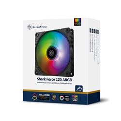 Ventilateur PWM ARGB amélioré Silverstone Shark Force 120 de performance de 120 mm, SST-SF120B-ARGB