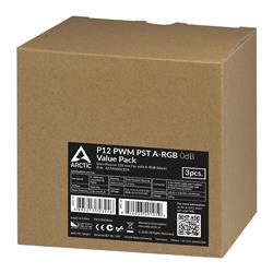 Arctic P12 PWM PST A-RGB 0dB (Noir) 120mm Ventilateur de boîtier à pression optimisée | Vitesse contrôlée PWM avec PST | Ecl...