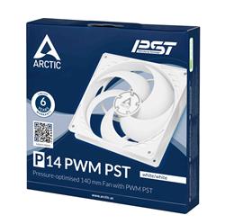 Arctic P14 PWM PST 140mm Ventilateur PWM avec répartiteur de câble, Blanc