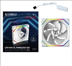 Lian Li UNI FAN SL 120 Wireless RGB 120mm Reverse Blade Fan, White
