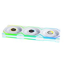 LIAN LI UNI FAN SL WIRELESS RGB LCD Reverse White Color 3x 12cm Fan Pack avec contrôleur (lame inversée)