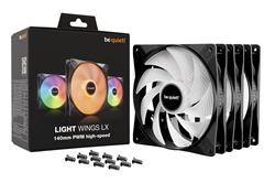 be quiet! Light Wings LX 140mm PWM High-speed ARGB Case Fan, Black, 3