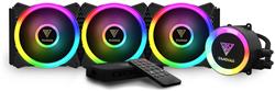 GAMDIAS CHIONE P2-360R, refroidisseur de jeu RGB, 3 x ventilateur Trio Ring de 120 mm, synchronisation avec la carte mère, b...