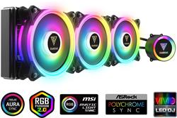 GAMDIAS CHIONE P2-360R, refroidisseur de jeu RGB, 3 x ventilateur Trio Ring de 120 mm, synchronisation avec la carte mère, b...