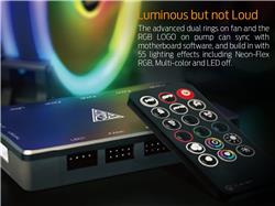 GAMDIAS CHIONE P2-360R, refroidisseur de jeu RGB, 3 x ventilateur Trio Ring de 120 mm, synchronisation avec la carte mère, b...