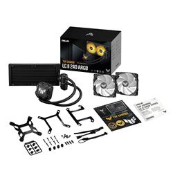 ASUS TUF Gaming LC II 240 ARGB all-in-one liquid CPU cooler features reinforced-tubing, low-noise pump, ARGB fans + cover, 6...