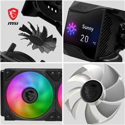 MSI MPG CORELIQUID D360 Refroidisseur d'eau tout-en-un pour processeur | Radiateur 360mm | 3x Ventilateurs PWM 120mm | ARVB,...