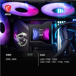 MSI MPG CORELIQUID D240 AIO Liquid CPU Cooler, 240mm Radiator