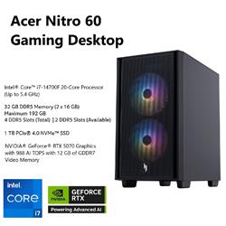 Acer Nitro 60 Intel i7 14700F RTX 5070 32 Go RAM 1 To SSD Win11F